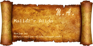 Mallár Alida névjegykártya